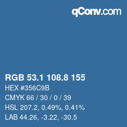 Color code: RGB 53.1 108.8 155 | qconv.com
