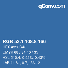 Color code: RGB 53.1 108.8 166 | qconv.com