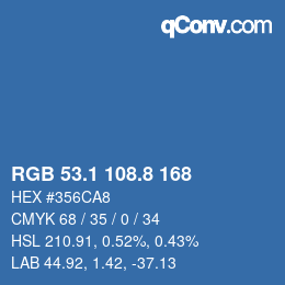 カラーコード: RGB 53.1 108.8 168 | qconv.com