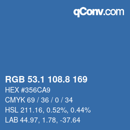Farbcode: RGB 53.1 108.8 169 | qconv.com