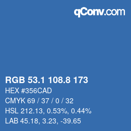 カラーコード: RGB 53.1 108.8 173 | qconv.com