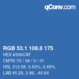 Color code: RGB 53.1 108.8 175 | qconv.com