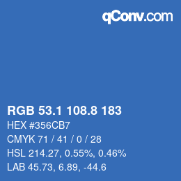Color code: RGB 53.1 108.8 183 | qconv.com