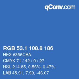 Color code: RGB 53.1 108.8 186 | qconv.com