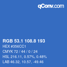 Color code: RGB 53.1 108.8 193 | qconv.com