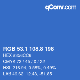 Color code: RGB 53.1 108.8 198 | qconv.com