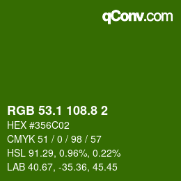カラーコード: RGB 53.1 108.8 2 | qconv.com