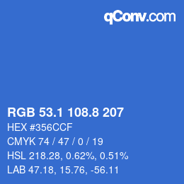 Color code: RGB 53.1 108.8 207 | qconv.com