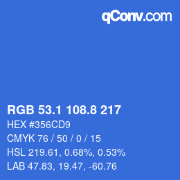 Color code: RGB 53.1 108.8 217 | qconv.com