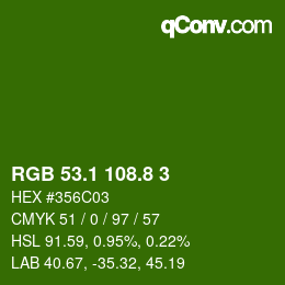 カラーコード: RGB 53.1 108.8 3 | qconv.com
