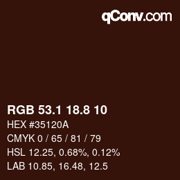 Color code: RGB 53.1 18.8 10 | qconv.com