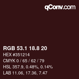 Color code: RGB 53.1 18.8 20 | qconv.com