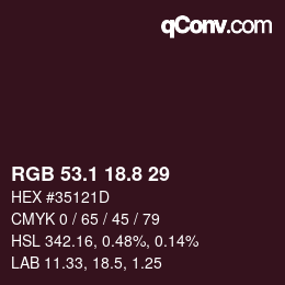 Color code: RGB 53.1 18.8 29 | qconv.com