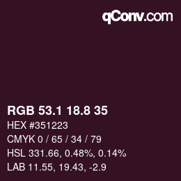 カラーコード: RGB 53.1 18.8 35 | qconv.com