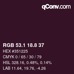 カラーコード: RGB 53.1 18.8 37 | qconv.com