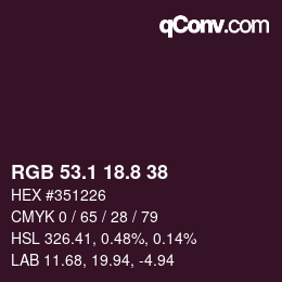 Color code: RGB 53.1 18.8 38 | qconv.com