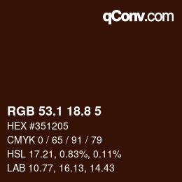 Color code: RGB 53.1 18.8 5 | qconv.com