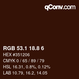 Color code: RGB 53.1 18.8 6 | qconv.com