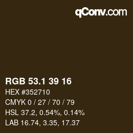 Color code: RGB 53.1 39 16 | qconv.com