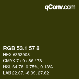 カラーコード: RGB 53.1 57 8 | qconv.com