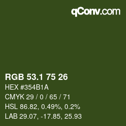 カラーコード: RGB 53.1 75 26 | qconv.com