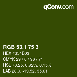 カラーコード: RGB 53.1 75 3 | qconv.com
