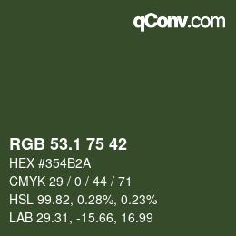 カラーコード: RGB 53.1 75 42 | qconv.com