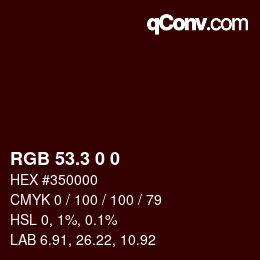 カラーコード: RGB 53.3 0 0 | qconv.com