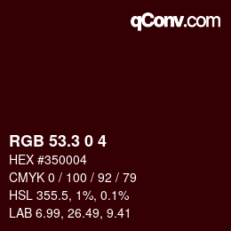 カラーコード: RGB 53.3 0 4 | qconv.com