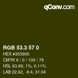 カラーコード: RGB 53.3 57 0 | qconv.com