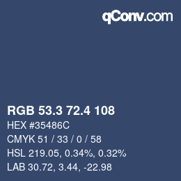 カラーコード: RGB 53.3 72.4 108 | qconv.com