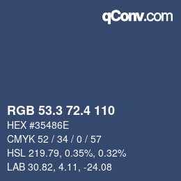 カラーコード: RGB 53.3 72.4 110 | qconv.com