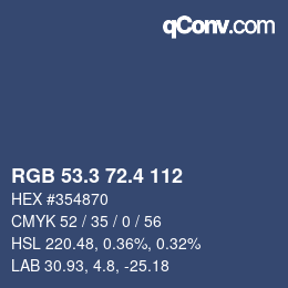 カラーコード: RGB 53.3 72.4 112 | qconv.com