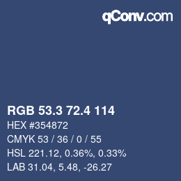 カラーコード: RGB 53.3 72.4 114 | qconv.com