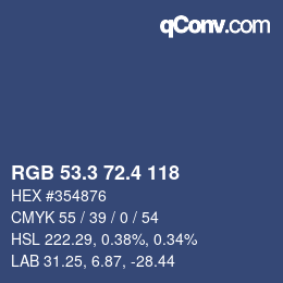 カラーコード: RGB 53.3 72.4 118 | qconv.com