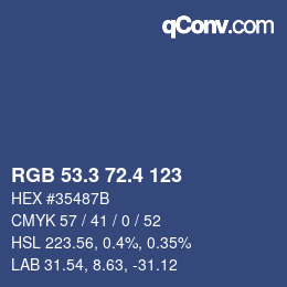 カラーコード: RGB 53.3 72.4 123 | qconv.com