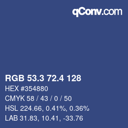 カラーコード: RGB 53.3 72.4 128 | qconv.com