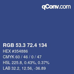 カラーコード: RGB 53.3 72.4 134 | qconv.com
