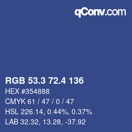 カラーコード: RGB 53.3 72.4 136 | qconv.com