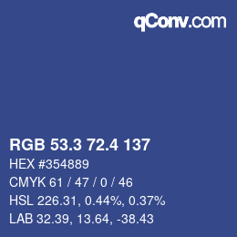 カラーコード: RGB 53.3 72.4 137 | qconv.com