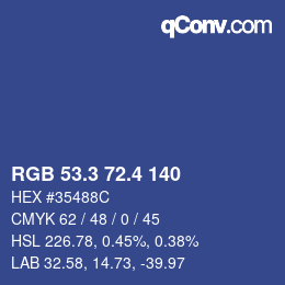 カラーコード: RGB 53.3 72.4 140 | qconv.com