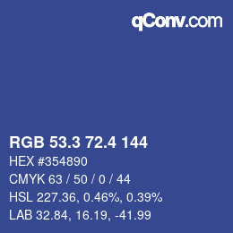 カラーコード: RGB 53.3 72.4 144 | qconv.com
