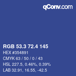 カラーコード: RGB 53.3 72.4 145 | qconv.com