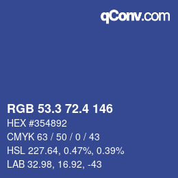 カラーコード: RGB 53.3 72.4 146 | qconv.com