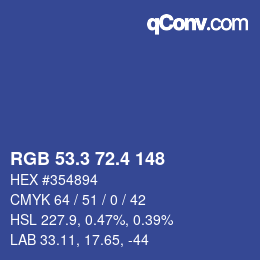 カラーコード: RGB 53.3 72.4 148 | qconv.com