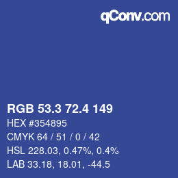 カラーコード: RGB 53.3 72.4 149 | qconv.com