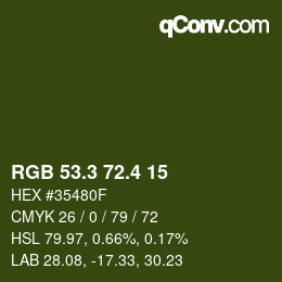 カラーコード: RGB 53.3 72.4 15 | qconv.com