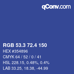 カラーコード: RGB 53.3 72.4 150 | qconv.com