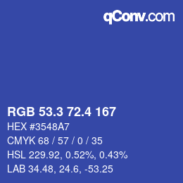 カラーコード: RGB 53.3 72.4 167 | qconv.com