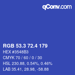 カラーコード: RGB 53.3 72.4 179 | qconv.com
